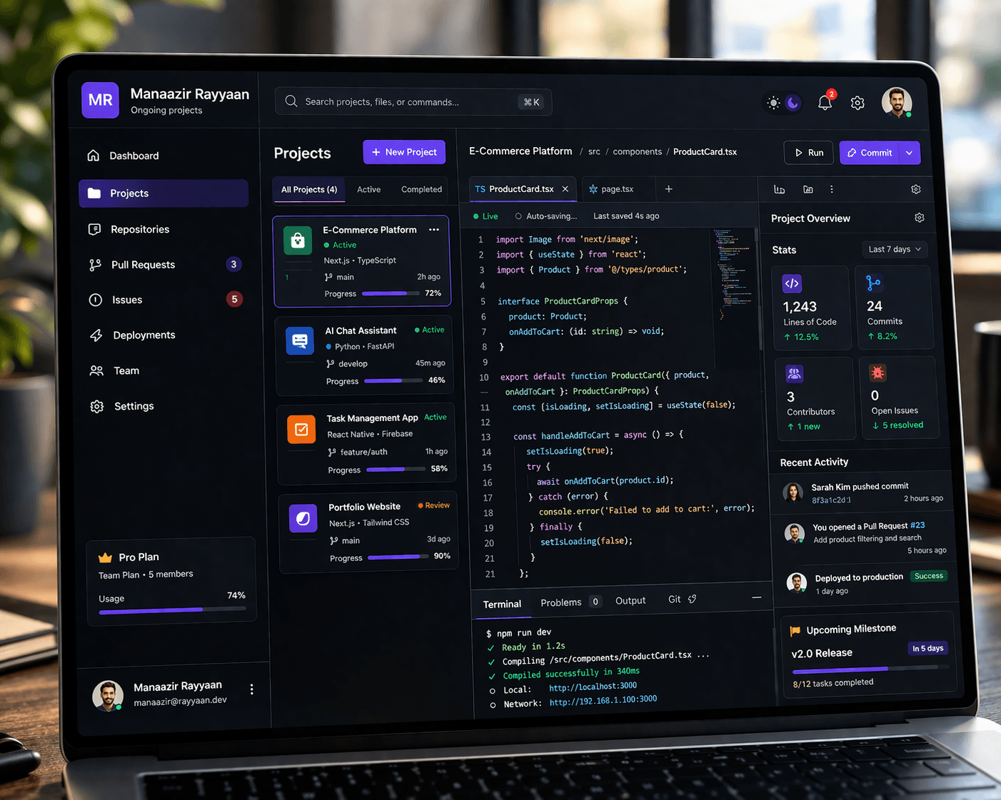 Ongoing projects preview